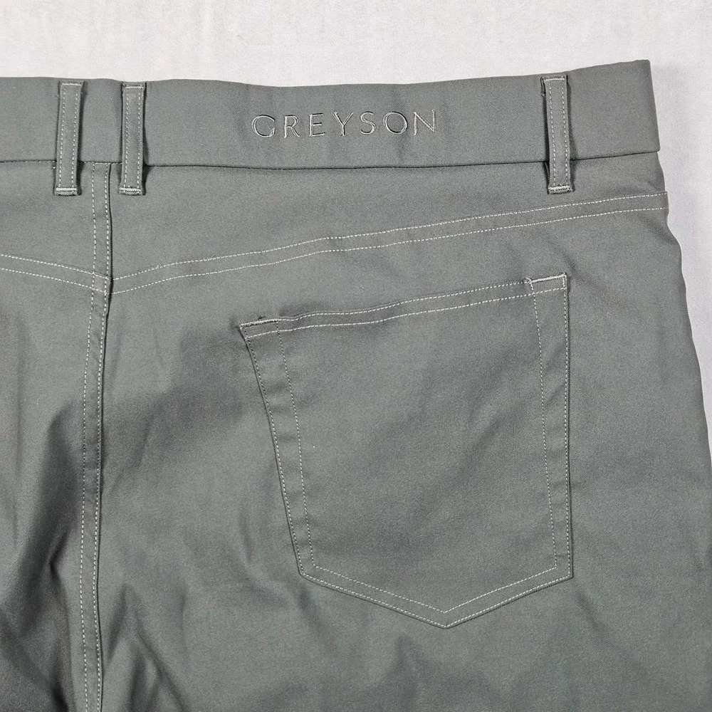 Greyson Wainscott 5 Pocket Pants Mens 38/32 Gray/Green Technical Golf Trousers